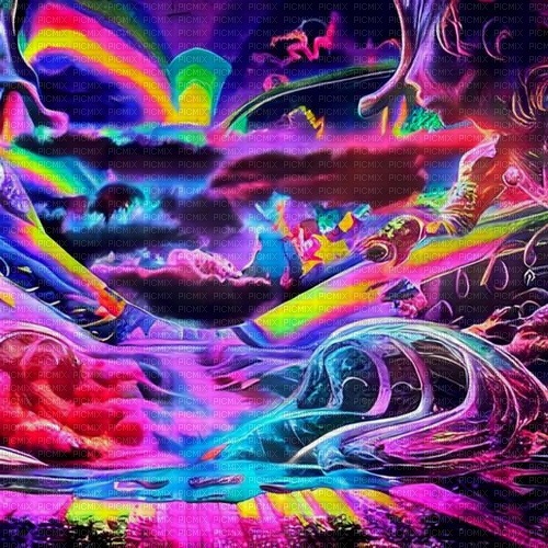 fantasy rainbow background landscape - фрее пнг