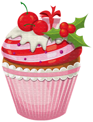 Kaz_Creations Christmas Cupcake - zadarmo png