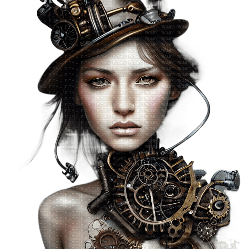kikkapink steampunk girl woman - PNG gratuit