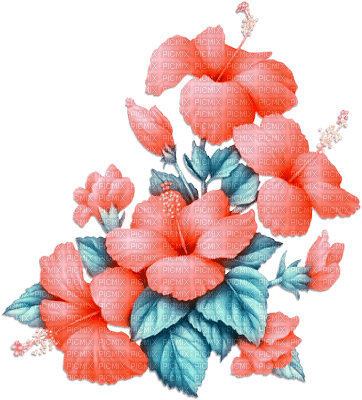 soave deco flowers summer tropical branch - PNG gratuit