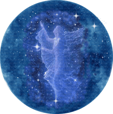 Angel Standing Blue Moon Night Sky - Free PNG