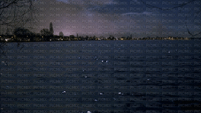 CITY NIGHT LINE ON THE WATER - GIF animado grátis