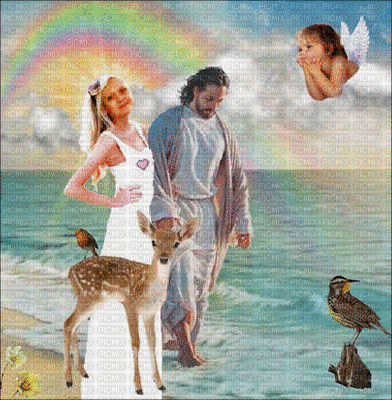 Jessie Walking w Jesus - Gratis animeret GIF