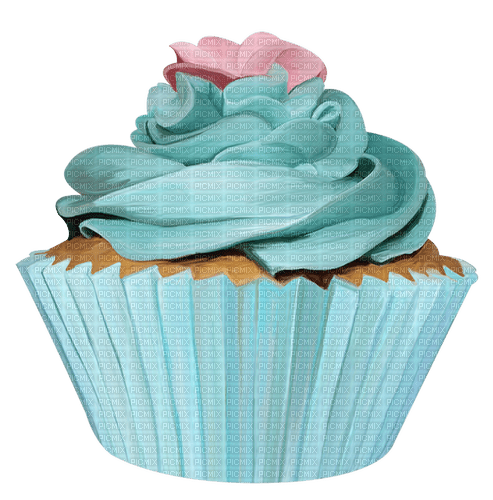 Blue Cupcake - Free PNG