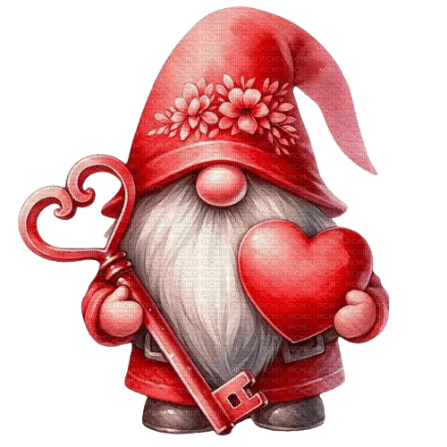 Valentine Red Gnome - Bogusia - 無料png
