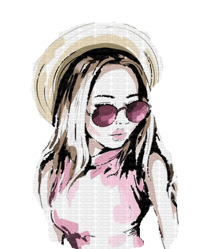 dolceluna woman summer pink hat fashion - Gratis animerad GIF