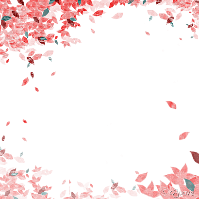 soave frame autumn deco leaves pink teal - besplatni png