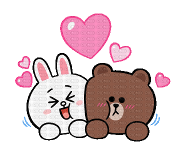 brown_&_cony love bunny bear brown cony gif anime animated animation tube  cartoon liebe cher heart coeur, brown__cony , love , bunny , bear , brown ,  cony , gif , anime ,