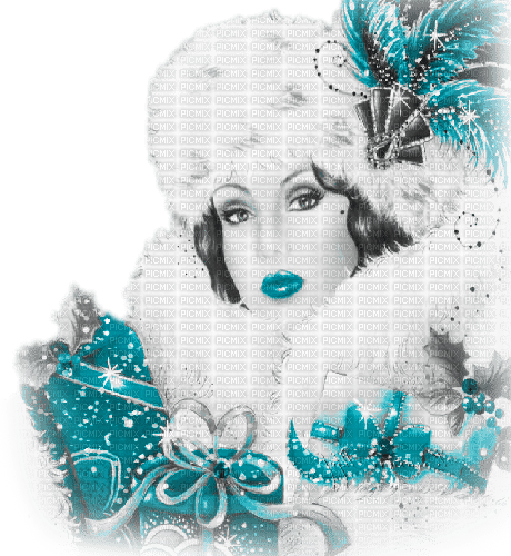 soave woman vintage face christmas winter art deco - δωρεάν png