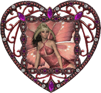 pink heart laurachan - GIF animado grátis