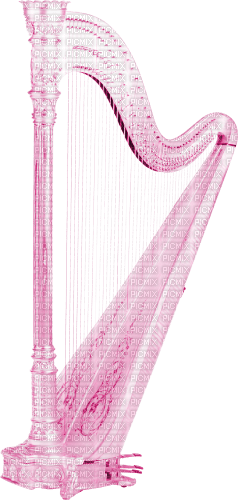 pink harp deco - darmowe png