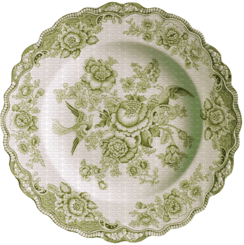 Green Deco Plate - png ฟรี