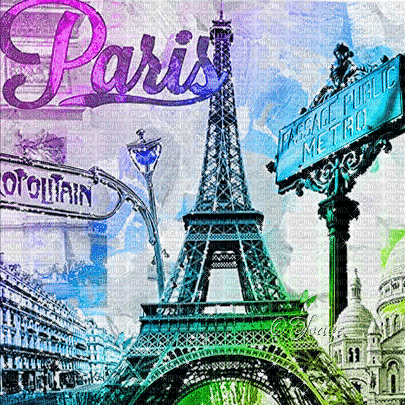 soave background vintage paris postcard animated - GIF animé gratuit