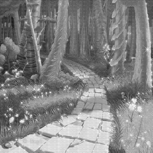 Y.A.M._Cartoons Landscape background black-white - Ilmainen animoitu GIF