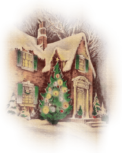 Haus an Weihnachten - ücretsiz png