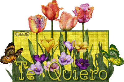 Te quiero.Tulips.Text.deco.Victoriabea - GIF animé gratuit