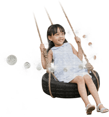 Kaz_Creations Child Girl On Swing - Free PNG