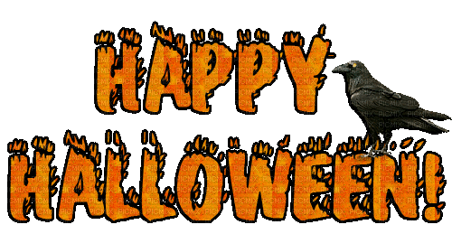 Happy Halloween.Text.orange.gif.Victoriabea - Nemokamas animacinis gif
