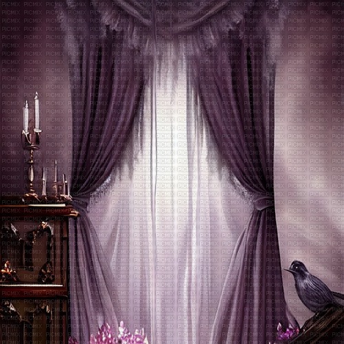 kikkapink fantasy gothic room bird background - бесплатно png
