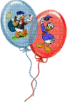 Balloons red blue Donald Duck - Darmowy animowany GIF