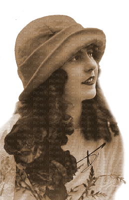 Y.A.M._Vintage Lady woman hat  Sepia - zdarma png