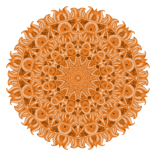 Orange Mandala - Free PNG