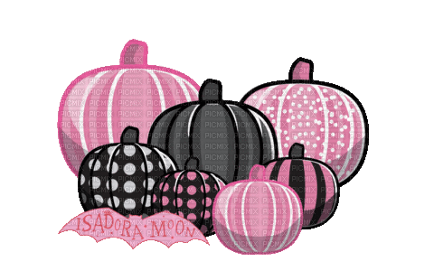 Halloween Pink Black Pumpkins - GIF animé gratuit