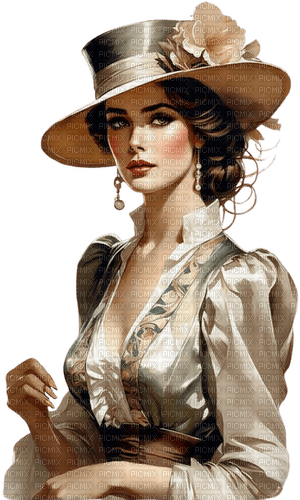 Mujer con sombrero - Rubicat - png ฟรี