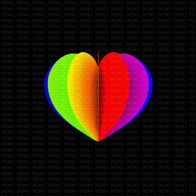 sokszínű szív - Gratis animeret GIF