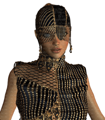 woman black and gold bp - PNG gratuit