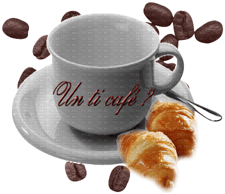 Tasse à café et croissants - ilmainen png