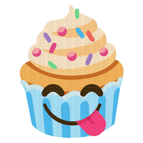 Emoji kitchen yum yummy cupcake food - gratis png