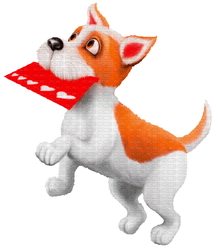 valentine dog by nataliplus - Darmowy animowany GIF