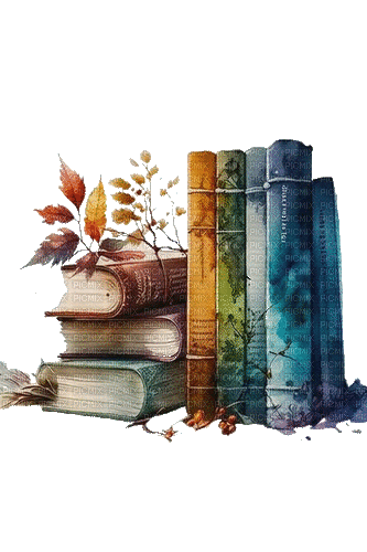books, autumn, - Бесплатный анимированный гифка
