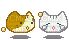 Duo de chats kawaii - Gratis animeret GIF