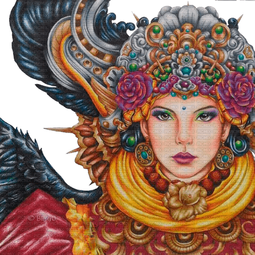 Y.A.M._Art Fantasy woman girl - PNG gratuit