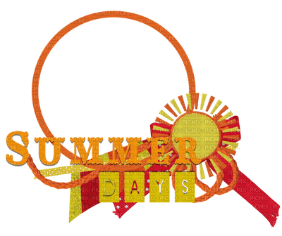 Kaz_Creations Deco  Circle Frame Text Summer Days - 免费PNG