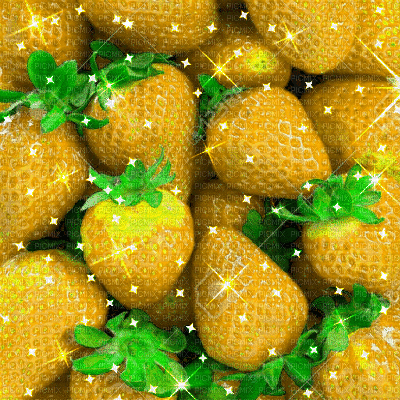 Yellow Strawberries Background - GIF animé gratuit