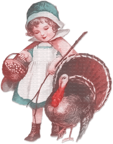 soave children girl thanksgiving  turkey vintage - png ฟรี