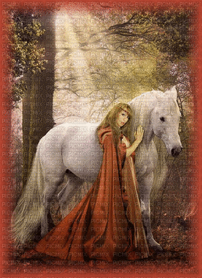 woman with horse bp - Бесплатни анимирани ГИФ