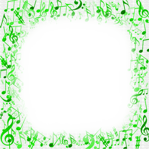 Music.Notes.Frame.Green - By KittyKatLuv65 - бесплатно png