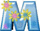 M floral - GIF animado gratis