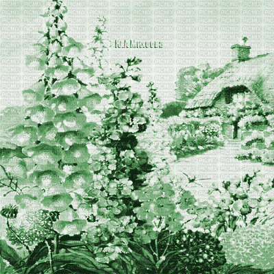 Y.A.M._Summer background flowers green - Bezmaksas animēts GIF