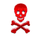 Skull and crossbones red spin punk emo - Darmowy animowany GIF