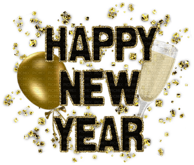 Happy New Year text by nataliplus - png gratuito
