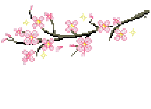 cherry blossom, cherry , blossom , blossoms , pixel , art , kawaii
