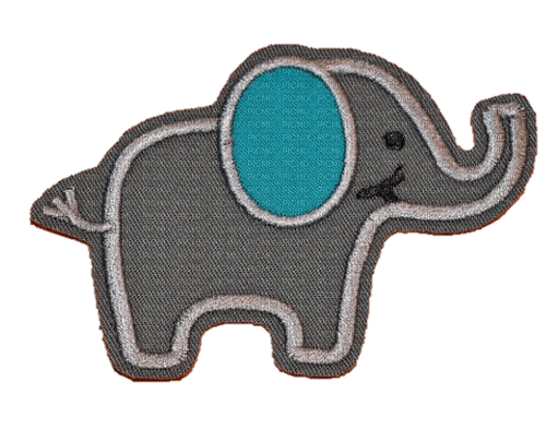 patch picture elephant - PNG gratuit