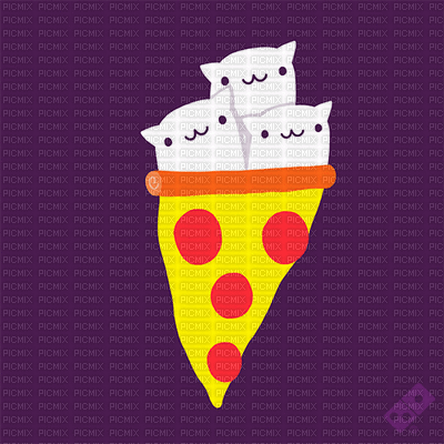 funny cats eat pizza - Free animated GIF