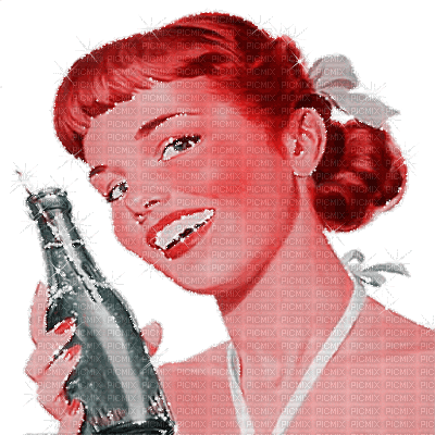 woman summer vintage pink drink - Bezmaksas animēts GIF