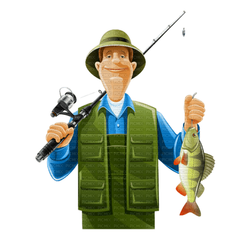 pecheur angler fishing man homme - bezmaksas png